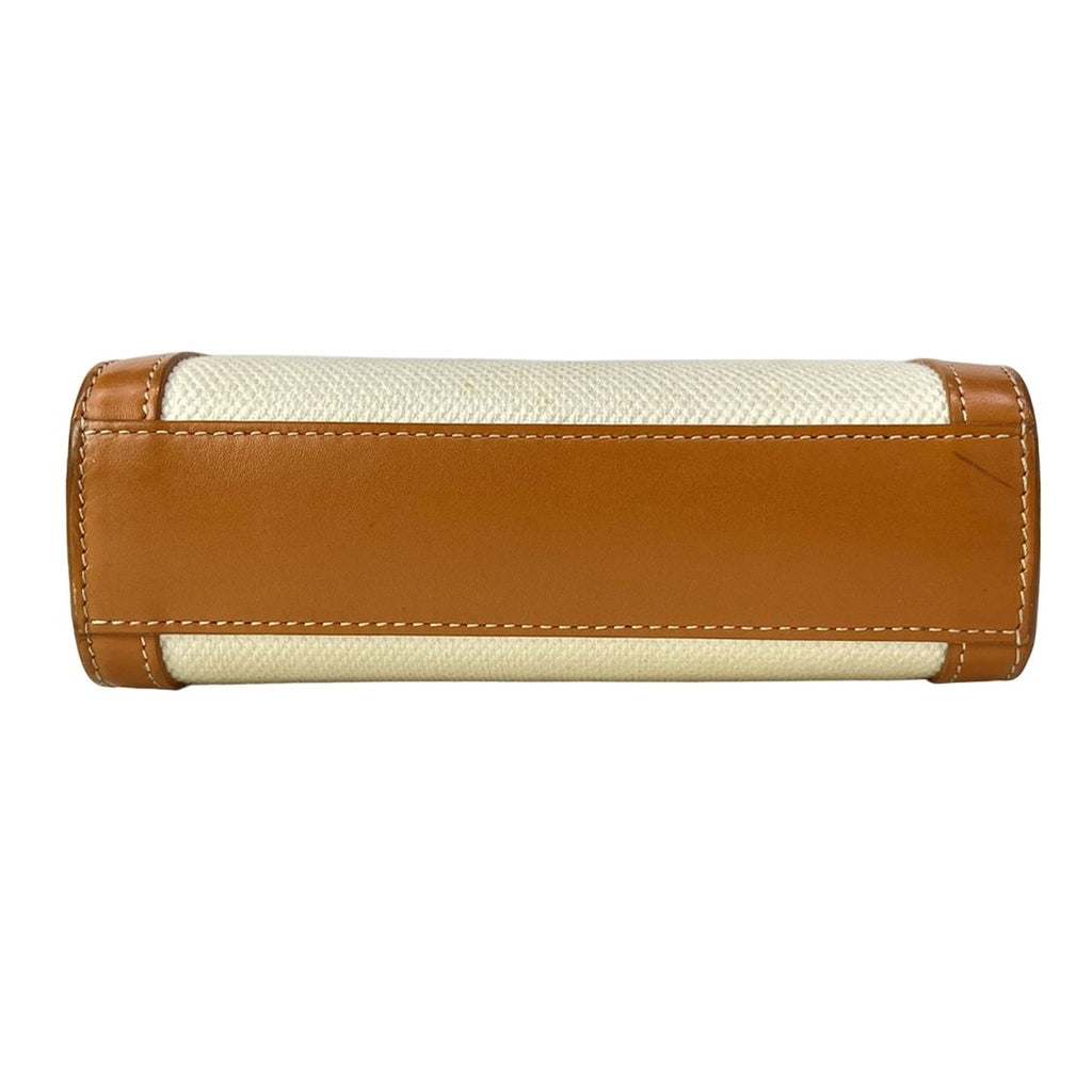 Celine Tote Mini Vertical Cover Ivory Light Brown Black Leather — view 5