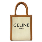Celine Tote Mini Vertical Cover Ivory Light Brown Black Leather