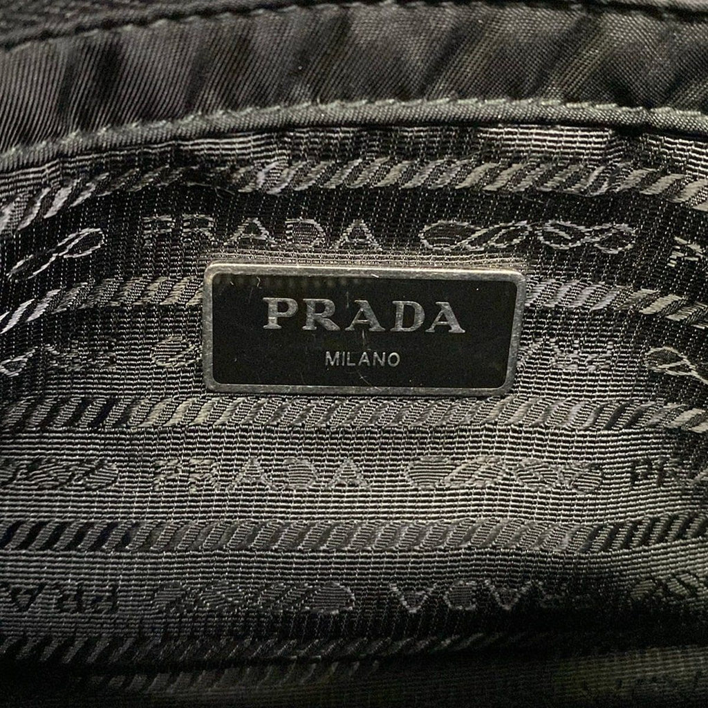 Prada Shoulder Bag Padded Re-Nylon Bag Black Strap Removable — view 9