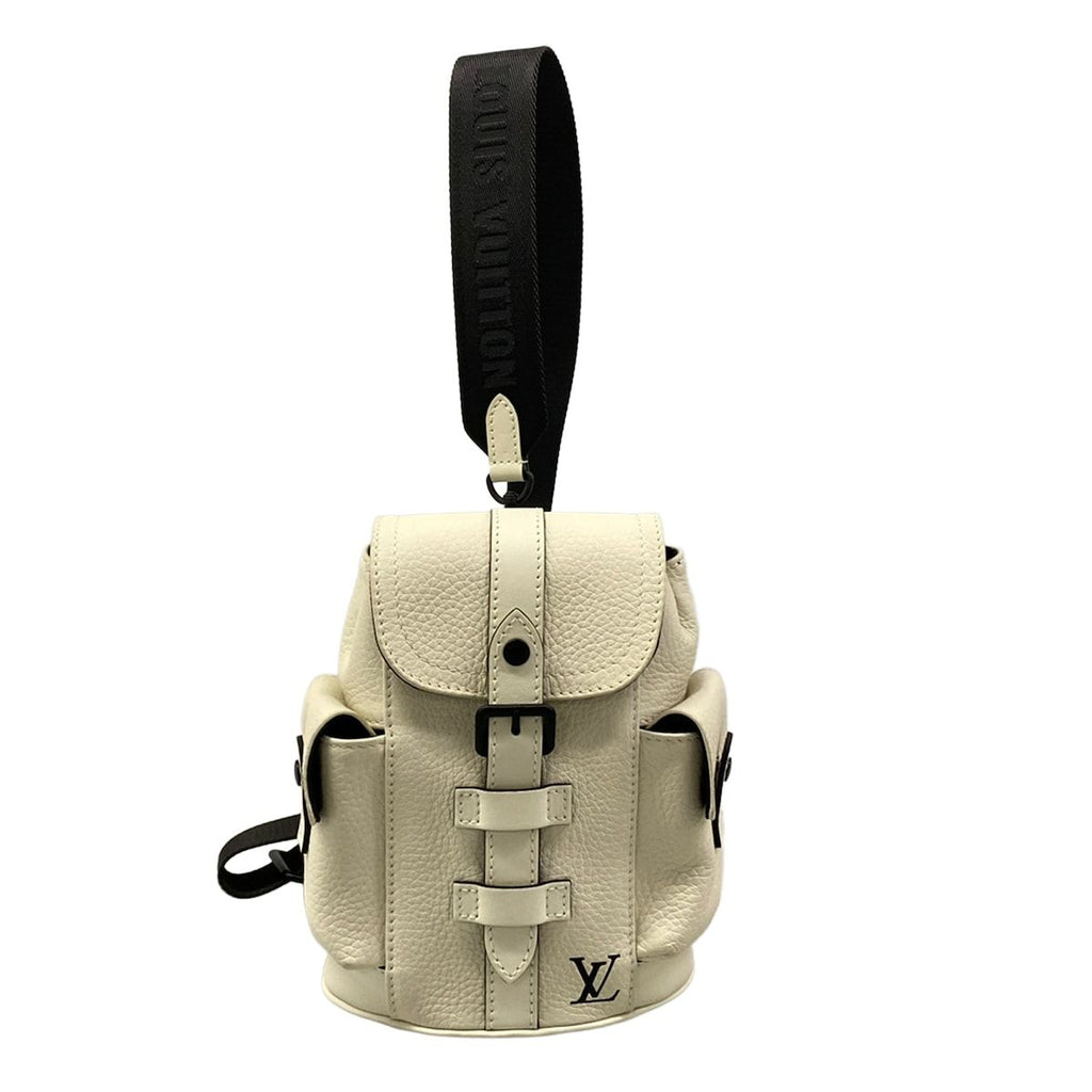 Louis Vuitton Shoulder Bag Cuir Taurillon Christopher XS Blanc Removable Strap