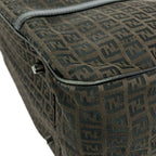 Fendi Boston Bag Zucchino Pattern Dark Brown No Lock Leather — view 6