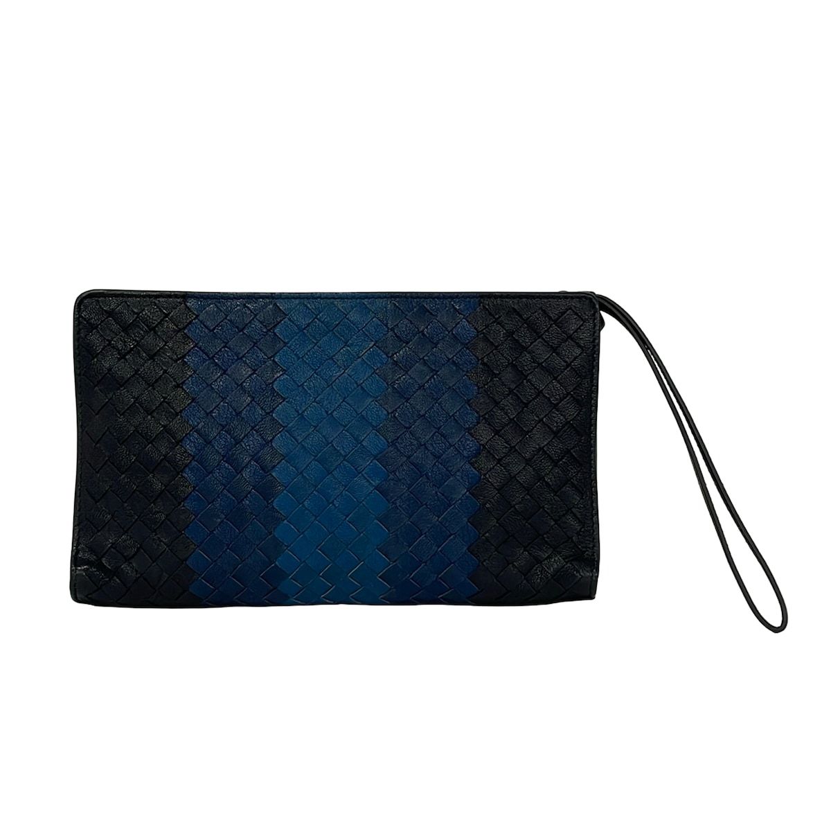 Bottega Veneta Clutch Intrecciato Dark Navy Leather — view 3
