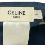 Celine Cap L Initial Baseball Cap Dark Navy Ivory Cotton — view 5