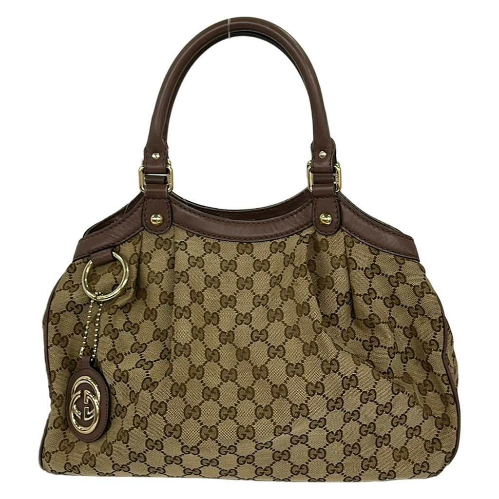 Gucci Tote Sookiegg Pattern Beige Leather