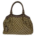 Gucci Tote Sookiegg Pattern Beige Leather