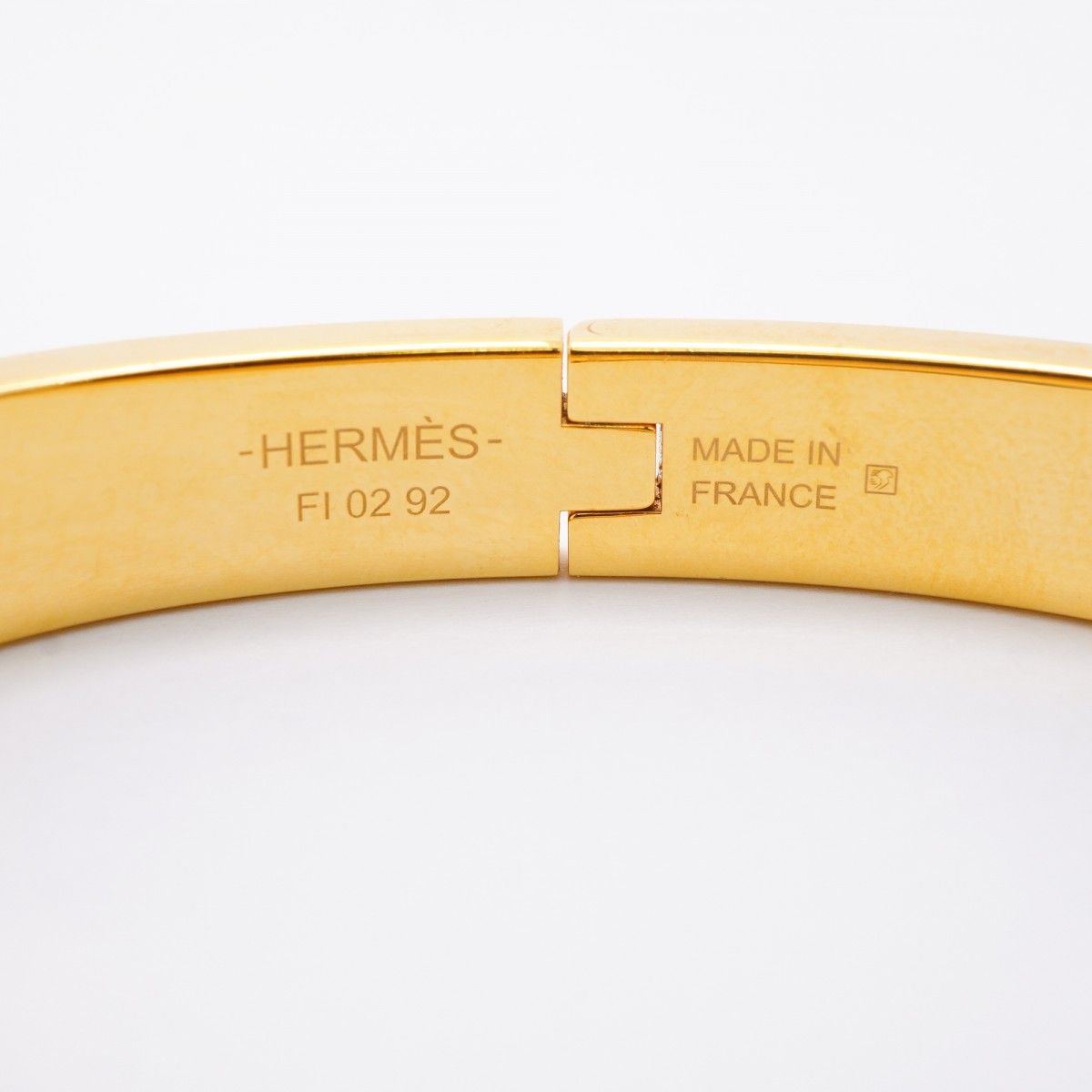 Hermes Bangle Chaine D'ancre Mini Click Gold Plated White Bracelet — view 5