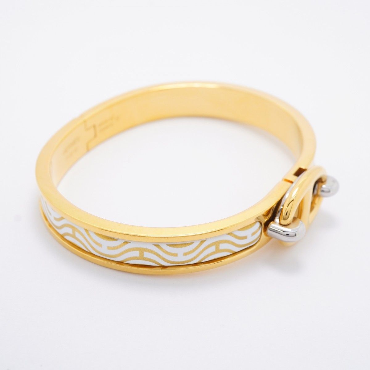 Hermes Bangle Chaine D'ancre Mini Click Gold Plated White Bracelet — view 2