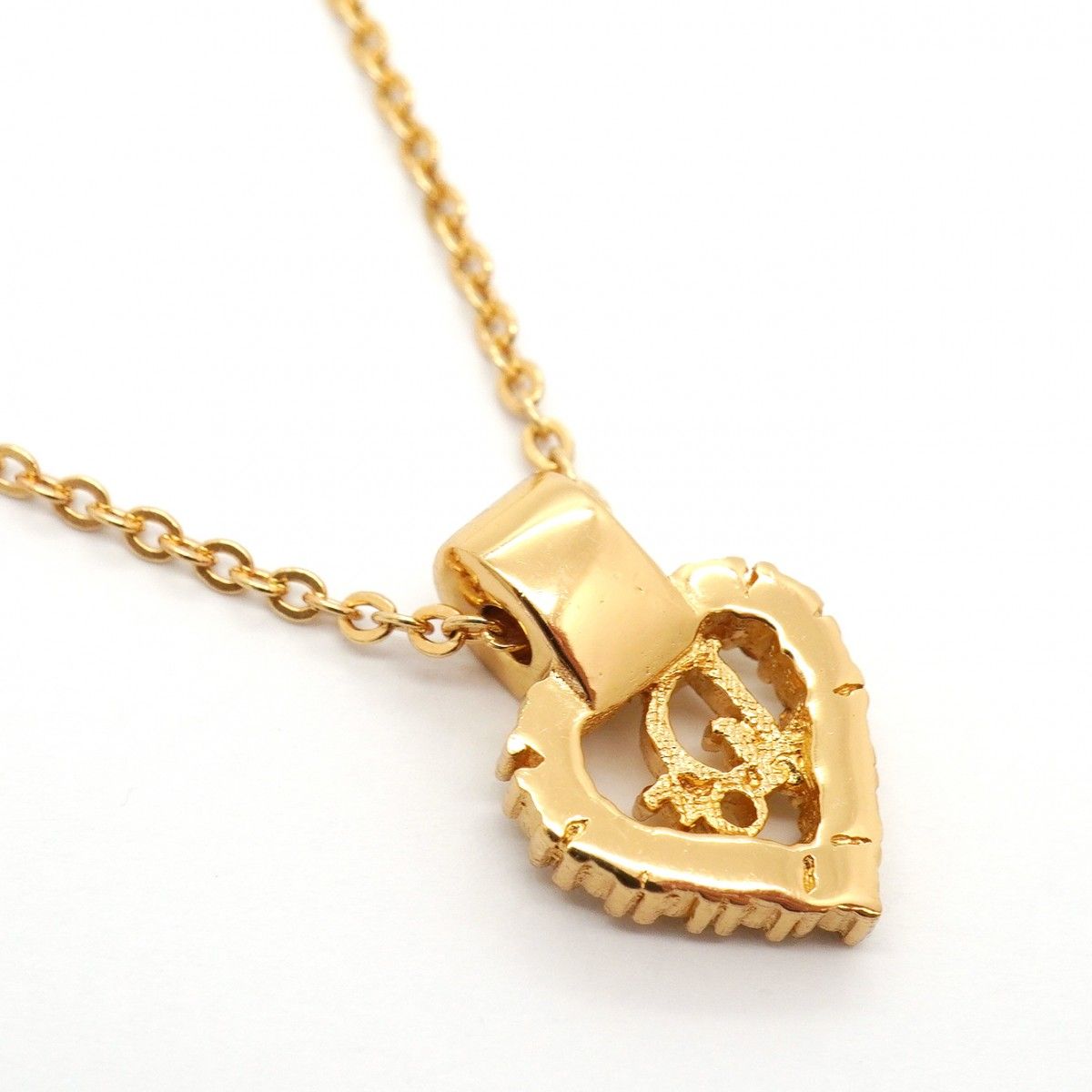 Dior Necklace Logo Gold Plated Rhinestone — view 2