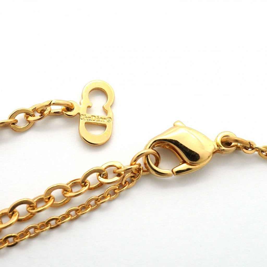 Dior Necklace Logo Gold Plated Rhinestone — view 4