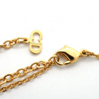 Dior Necklace Logo Gold Plated Rhinestone — view 4
