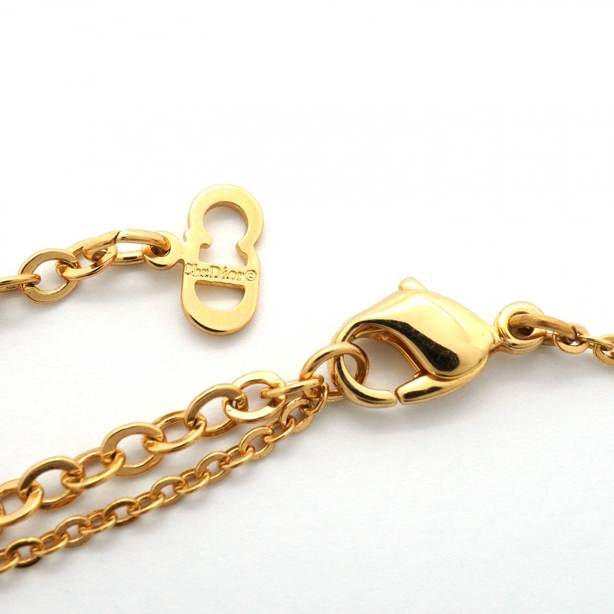 Dior Necklace Logo Gold Plated Rhinestone — view 4