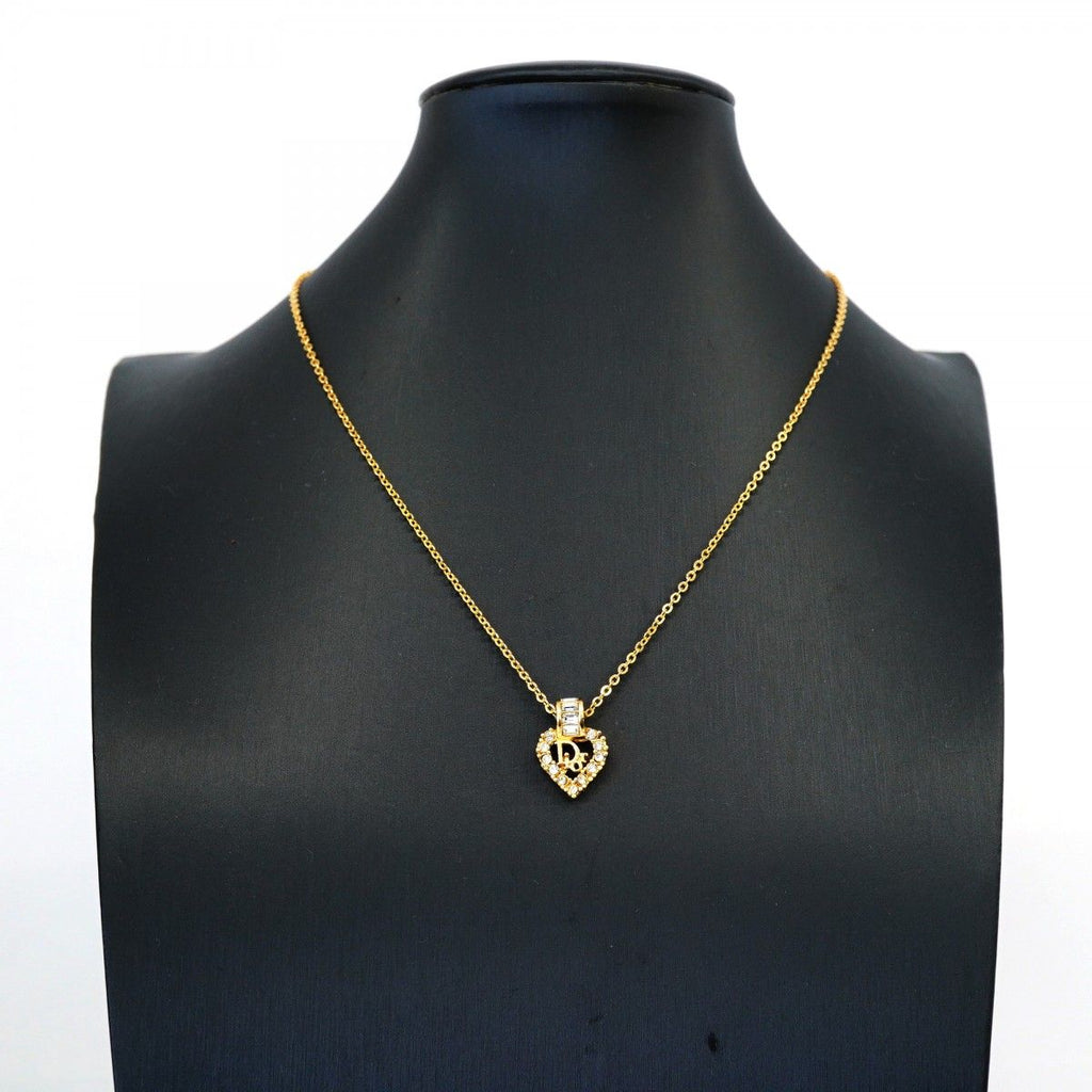 Dior Necklace Logo Gold Plated Rhinestone — view 5