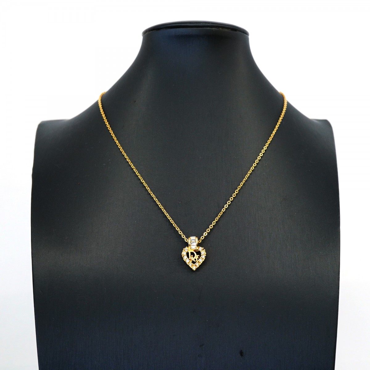 Dior Necklace Logo Gold Plated Rhinestone — view 5