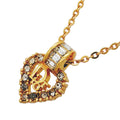 Dior Necklace Logo Gold Plated Rhinestone