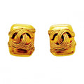 Chanel Earrings Vintage CC Logo Gold Plated