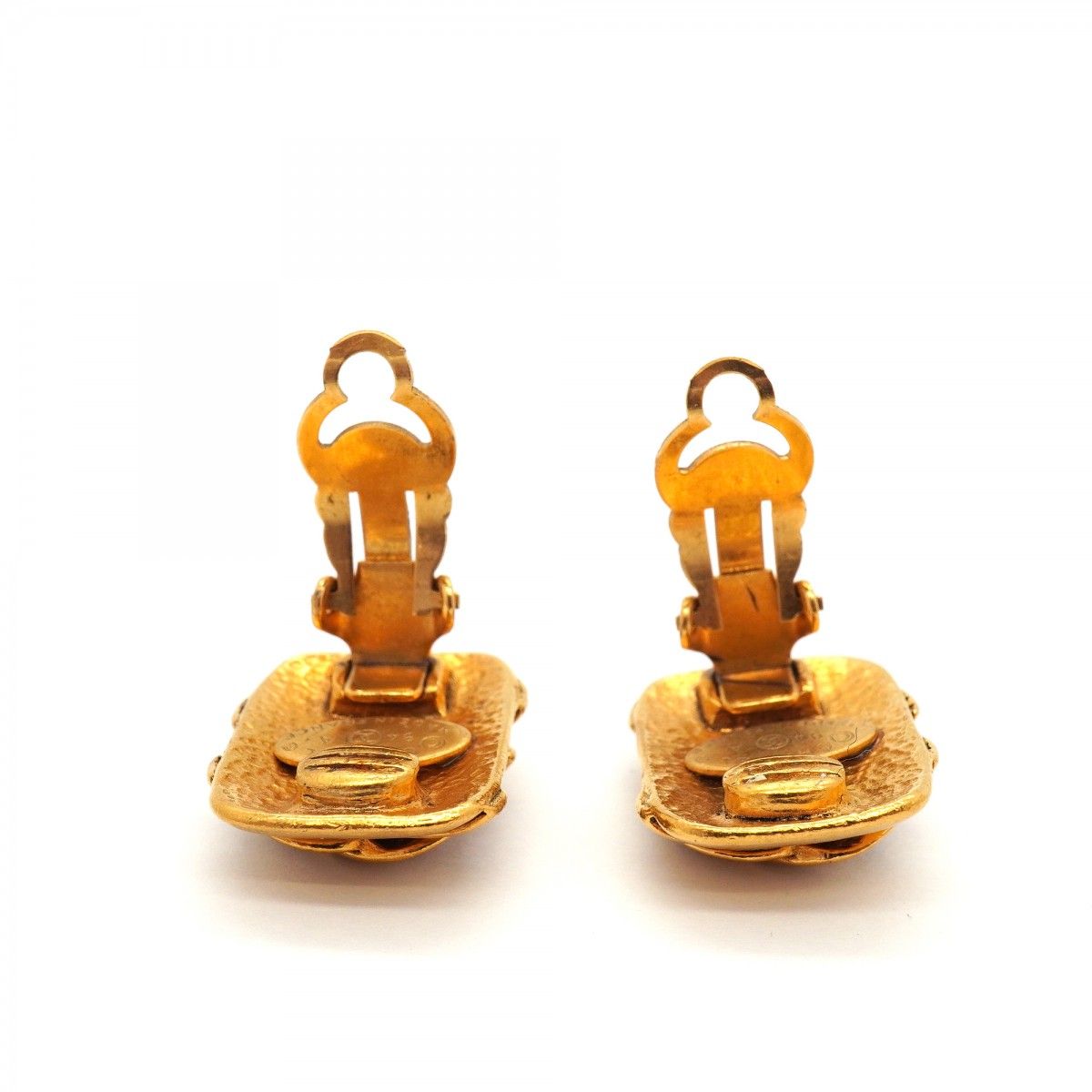 Chanel Earrings Vintage CC Logo Gold Plated — view 6