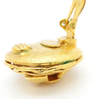 Chanel Earrings Vintage CC Logo Gold Plated Faux Pearl — view 6