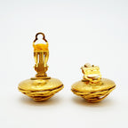 Chanel Earrings Vintage CC Logo Gold Plated Faux Pearl — view 3