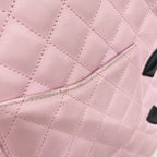 Chanel Shoulder Bag Cambon Lambskin Pink Black Silver — view 8