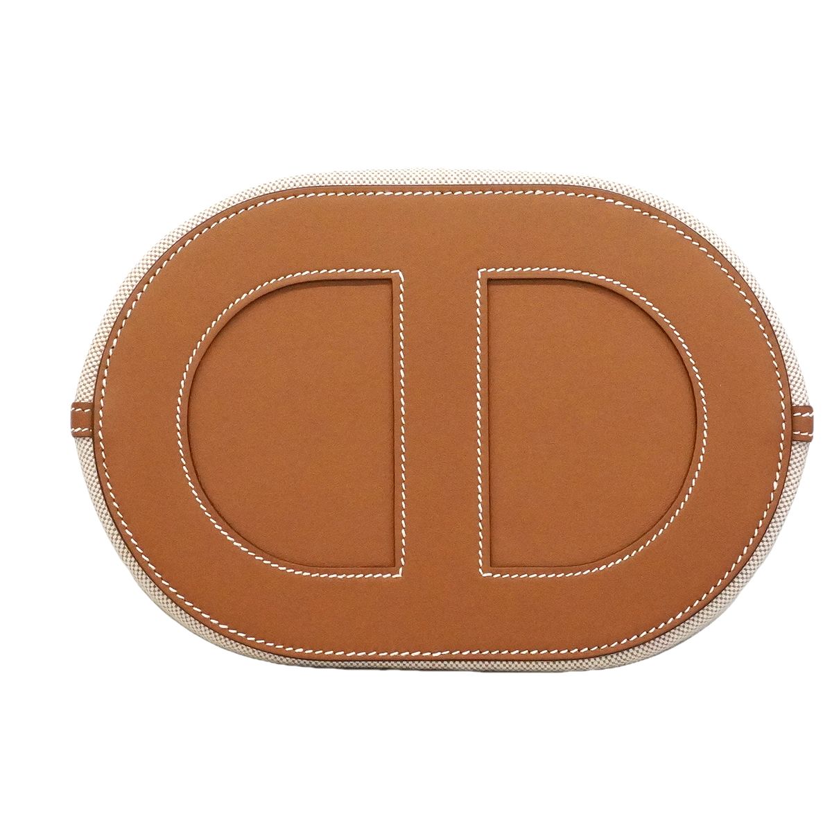 Hermes Handbag in the Loop 23 Toile Ash Swift Gold — view 3