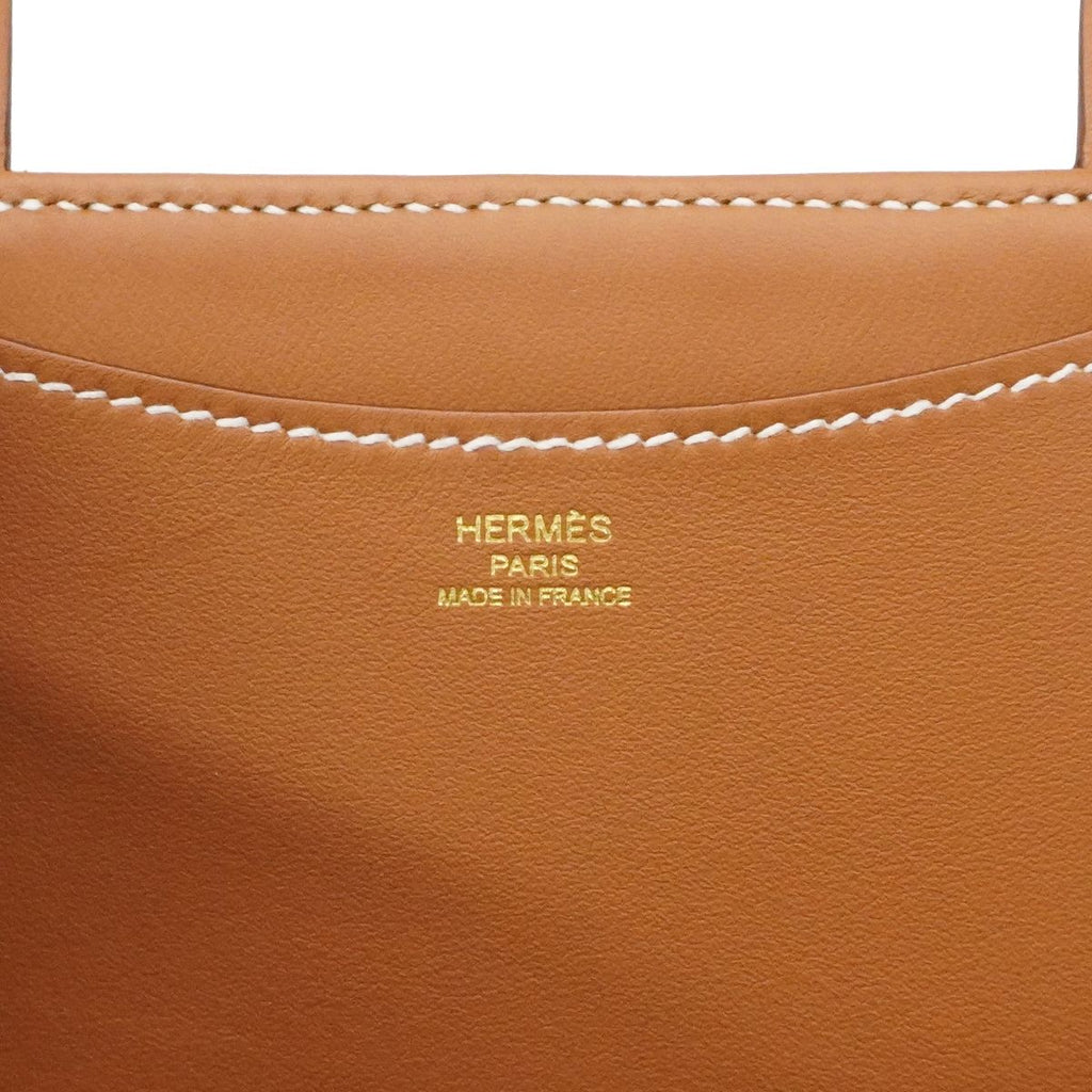 Hermes Handbag in the Loop 23 Toile Ash Swift Gold — view 5
