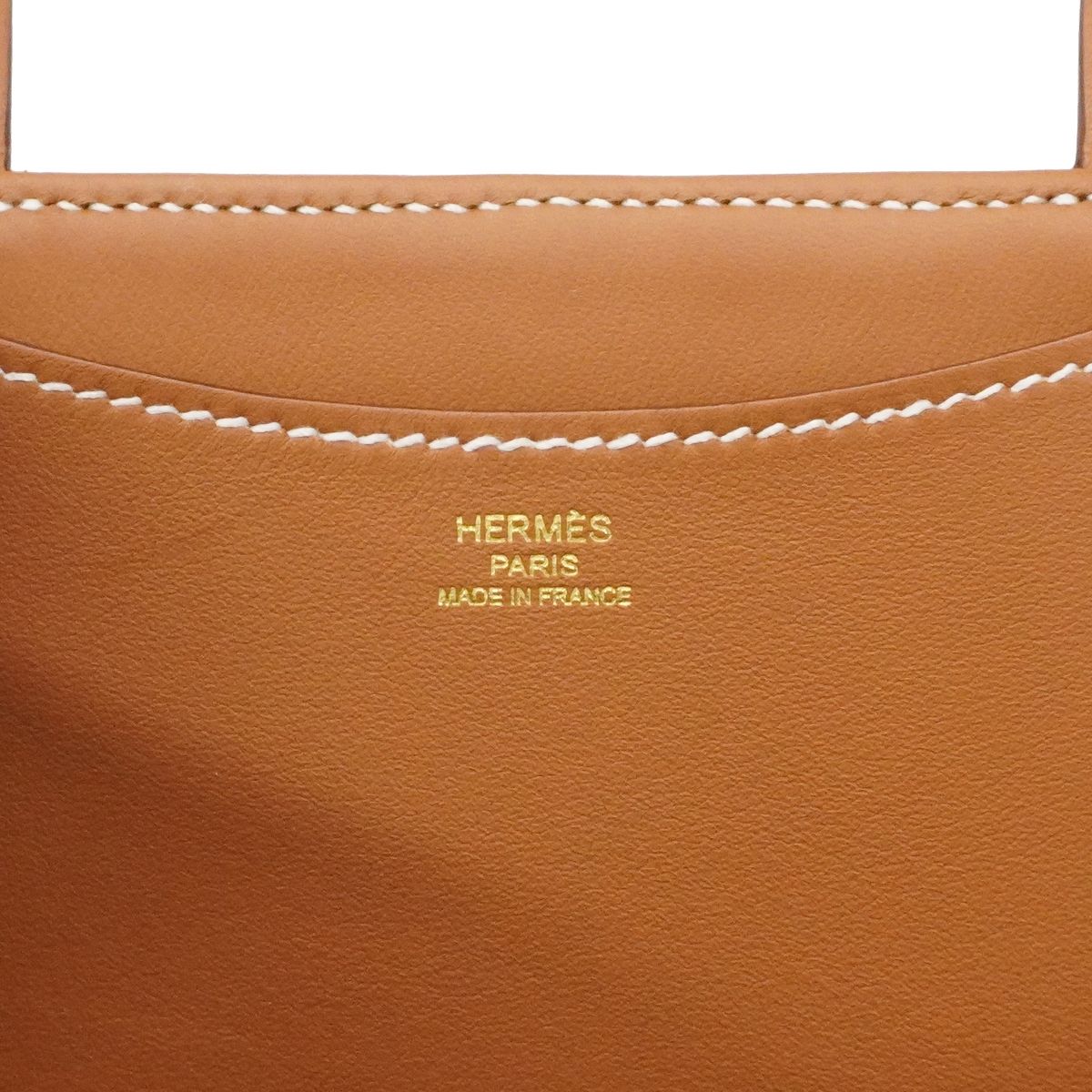 Hermes Handbag in the Loop 23 Toile Ash Swift Gold — view 5