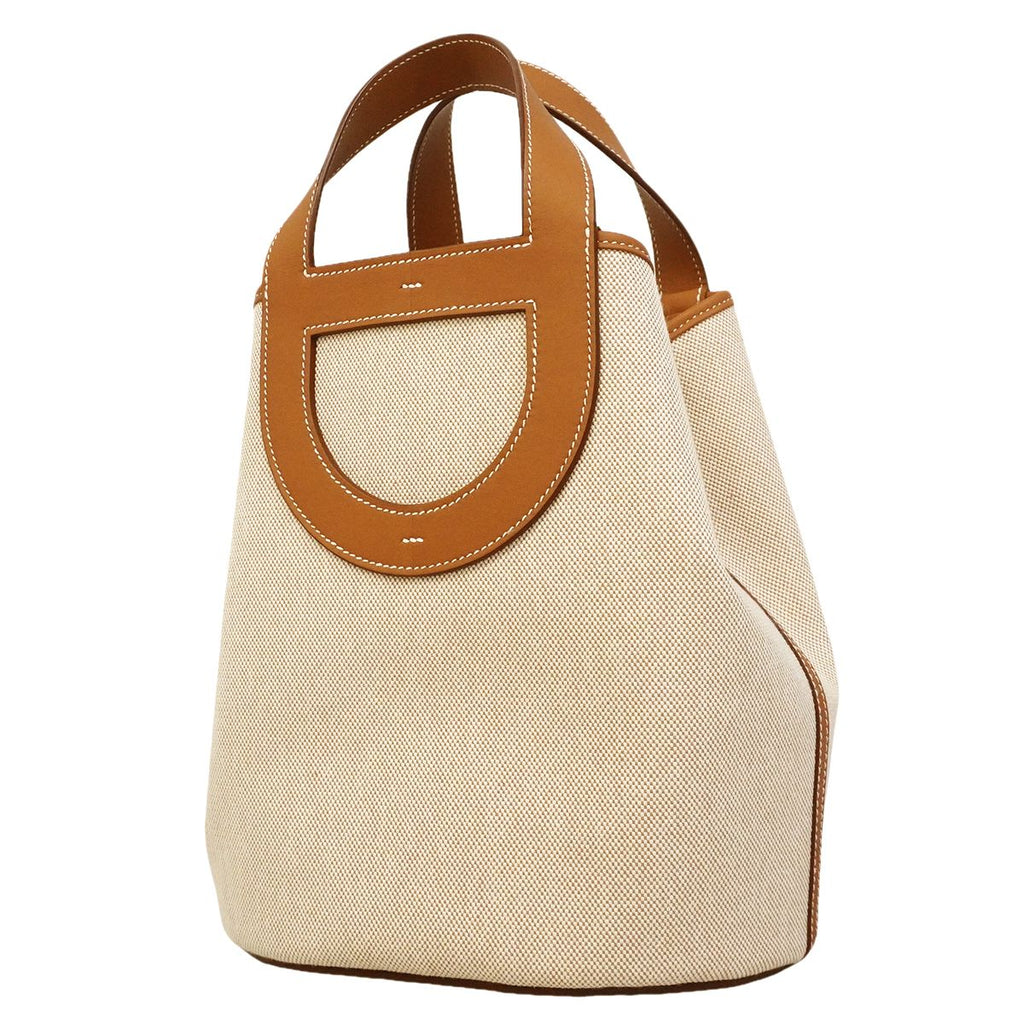 Hermes Handbag in the Loop 23 Toile Ash Swift Gold