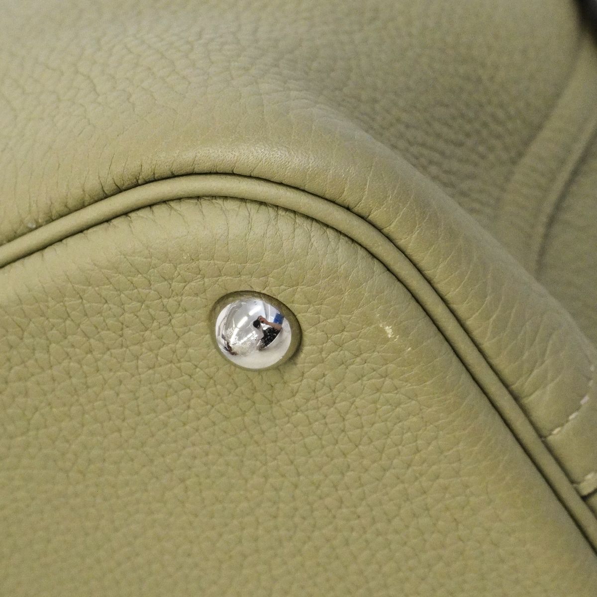 Hermes Handbag Bolide 35 Taurillon Clemence Sage Silver 2-Way — view 6
