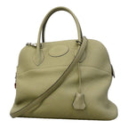 Hermes Handbag Bolide 35 Taurillon Clemence Sage Silver 2-Way
