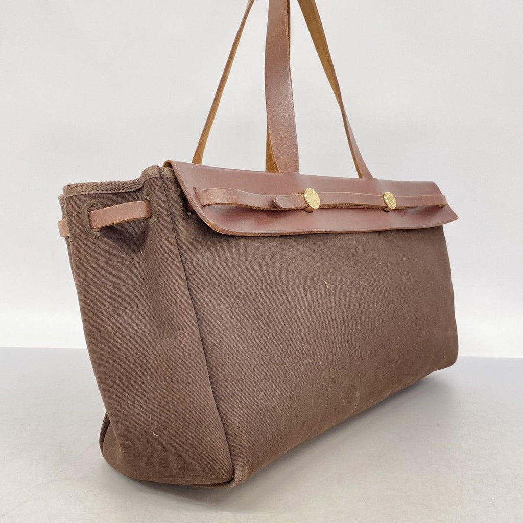 Hermes Tote Cabas MM Toile Officier Brown Gold — view 2