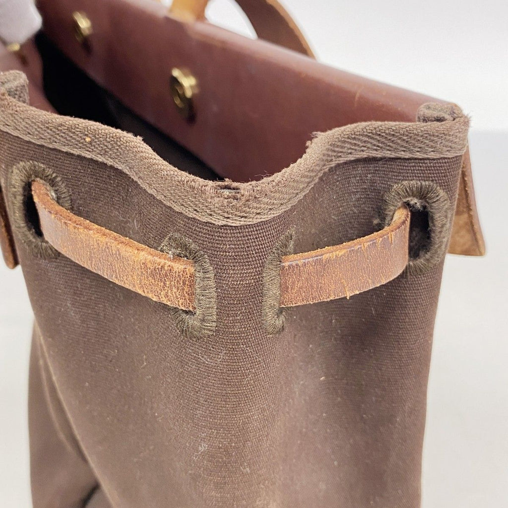 Hermes Tote Cabas MM Toile Officier Brown Gold — view 7