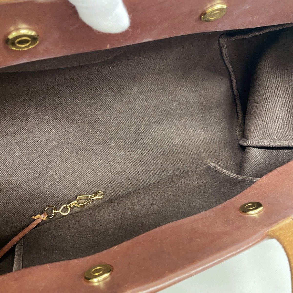 Hermes Tote Cabas MM Toile Officier Brown Gold — view 4