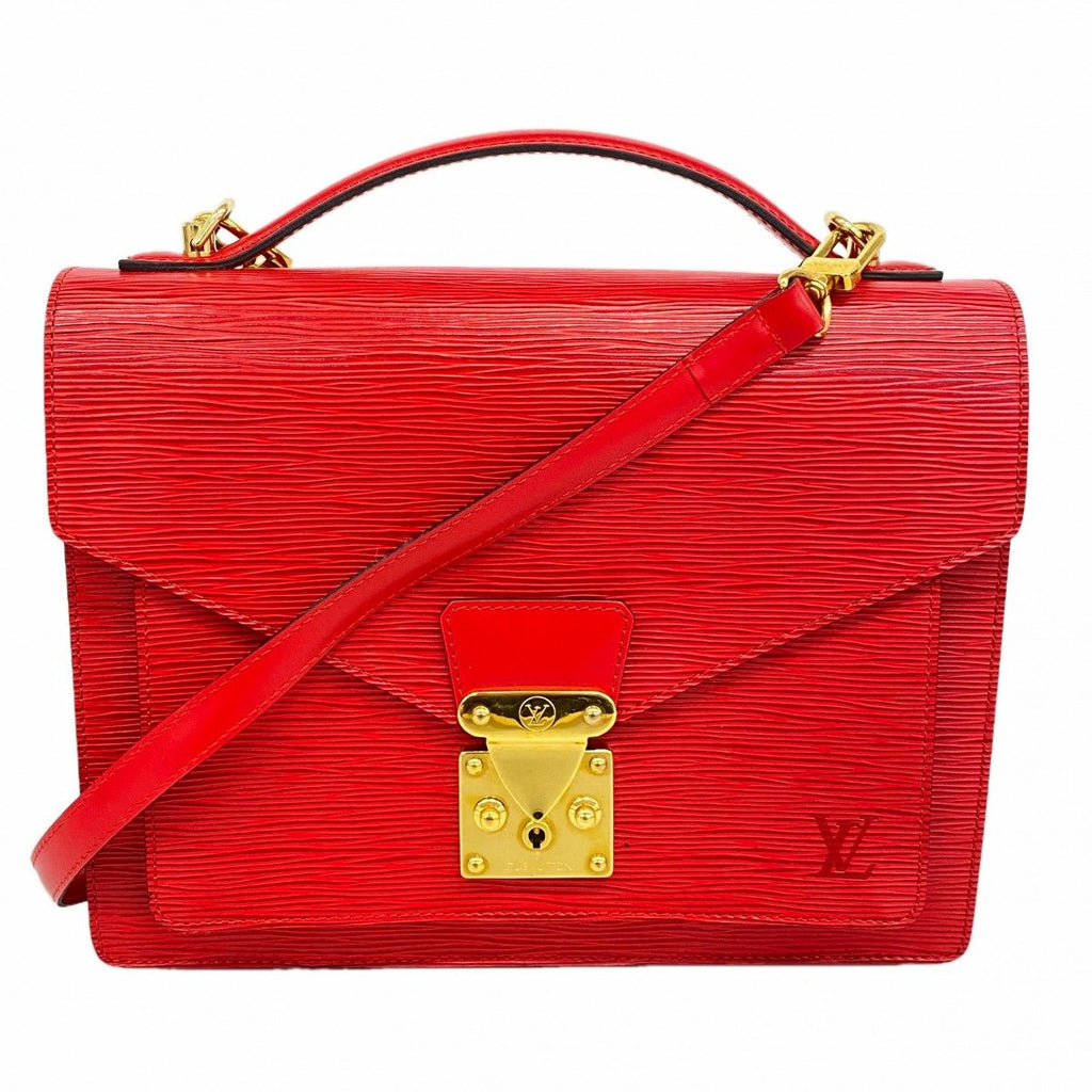 Louis Vuitton Handbag Epi Monceau Castilian Red 2-Way