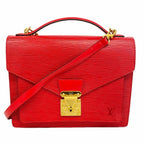 Louis Vuitton Handbag Epi Monceau Castilian Red 2-Way