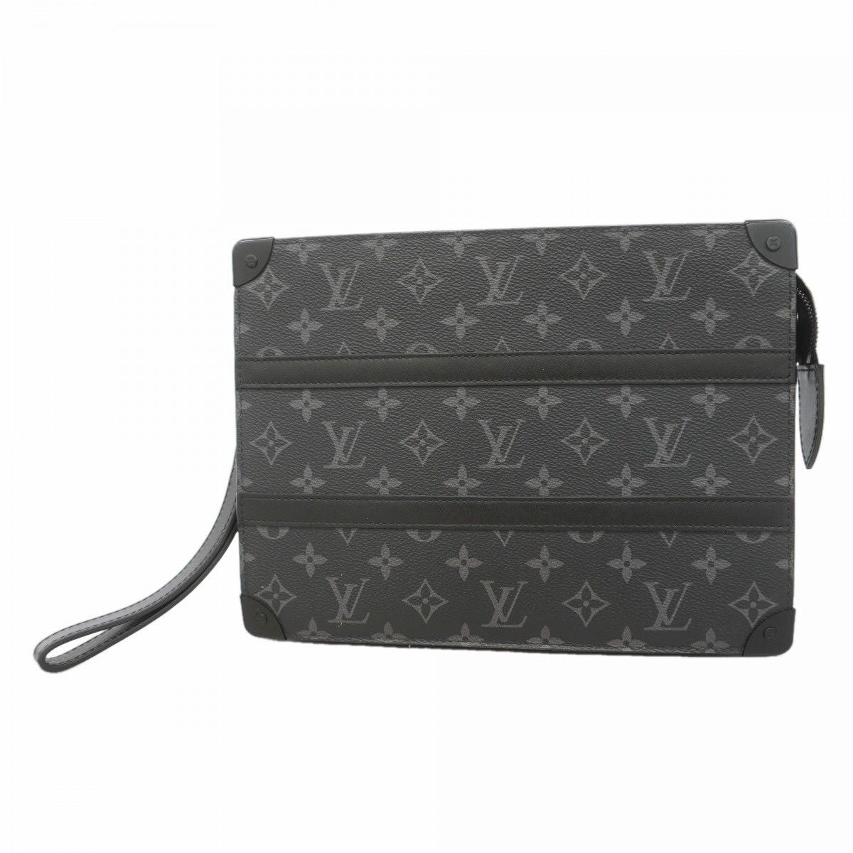 Louis Vuitton Clutch Monogram Eclipse Trunk Pochette Black