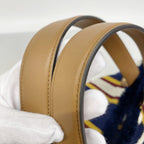 Gucci Tote Canvas Brown Navy Gold — view 8