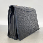Chanel Shoulder Bag Quilted Lambskin Black Gold — view 2