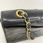 Chanel Shoulder Bag Quilted Lambskin Black Gold — view 8