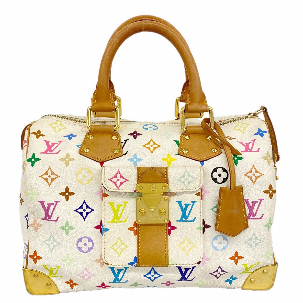 Louis Vuitton Handbag Monogram Multicolor Speedy 30 Blanc