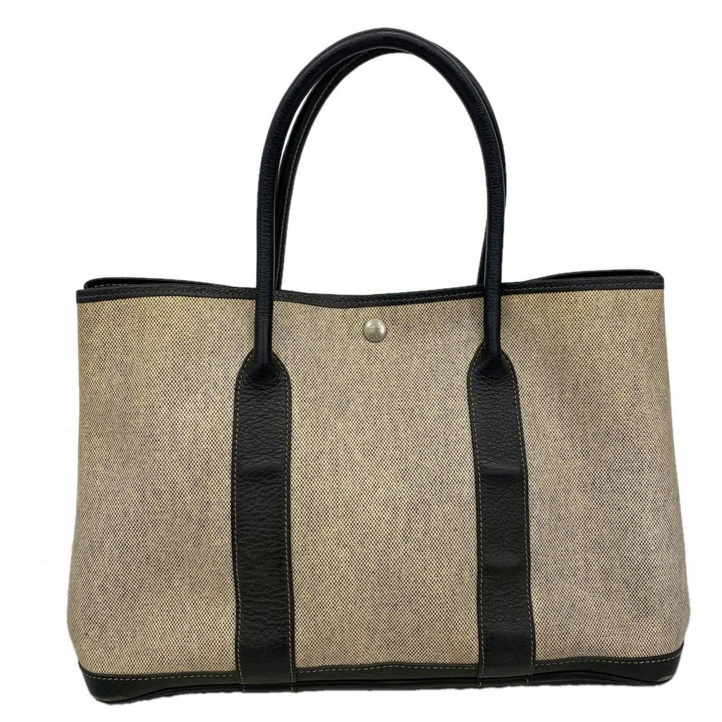 Hermes Tote Garden Party PM Toile Ash Black Silver