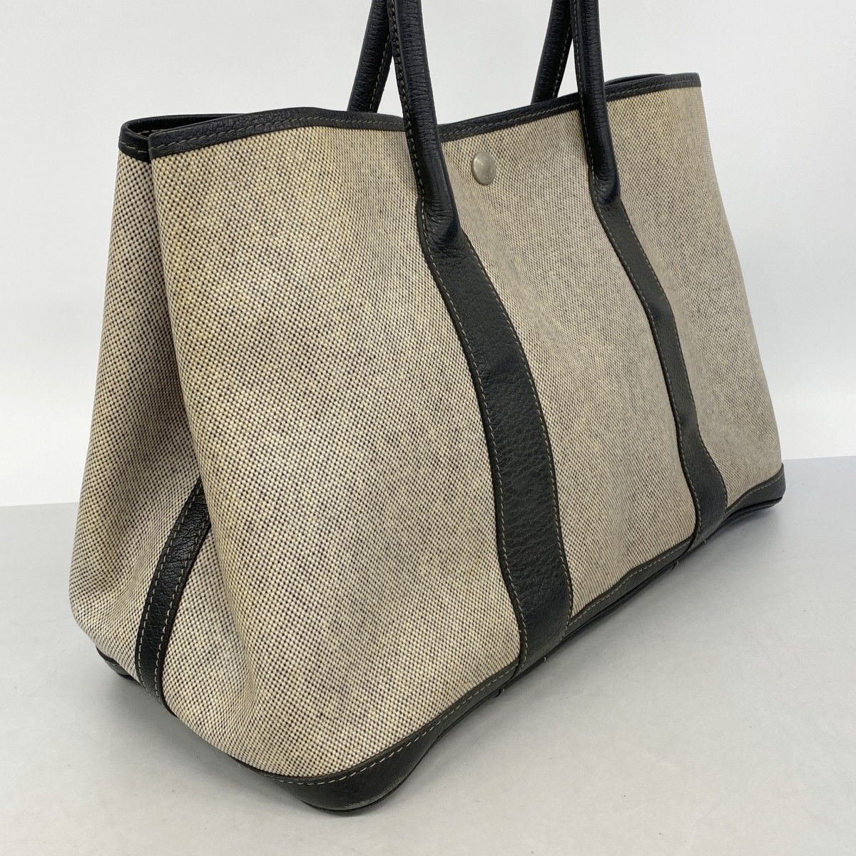 Hermes Tote Garden Party PM Toile Ash Black Silver — view 2