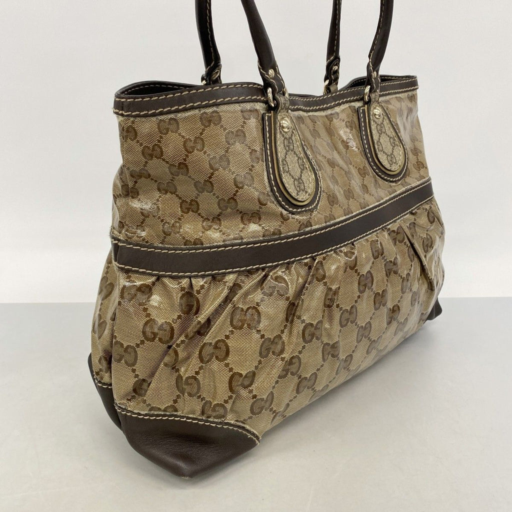 Gucci Tote GG Crystal Beige Brown Champagne Gold — view 2