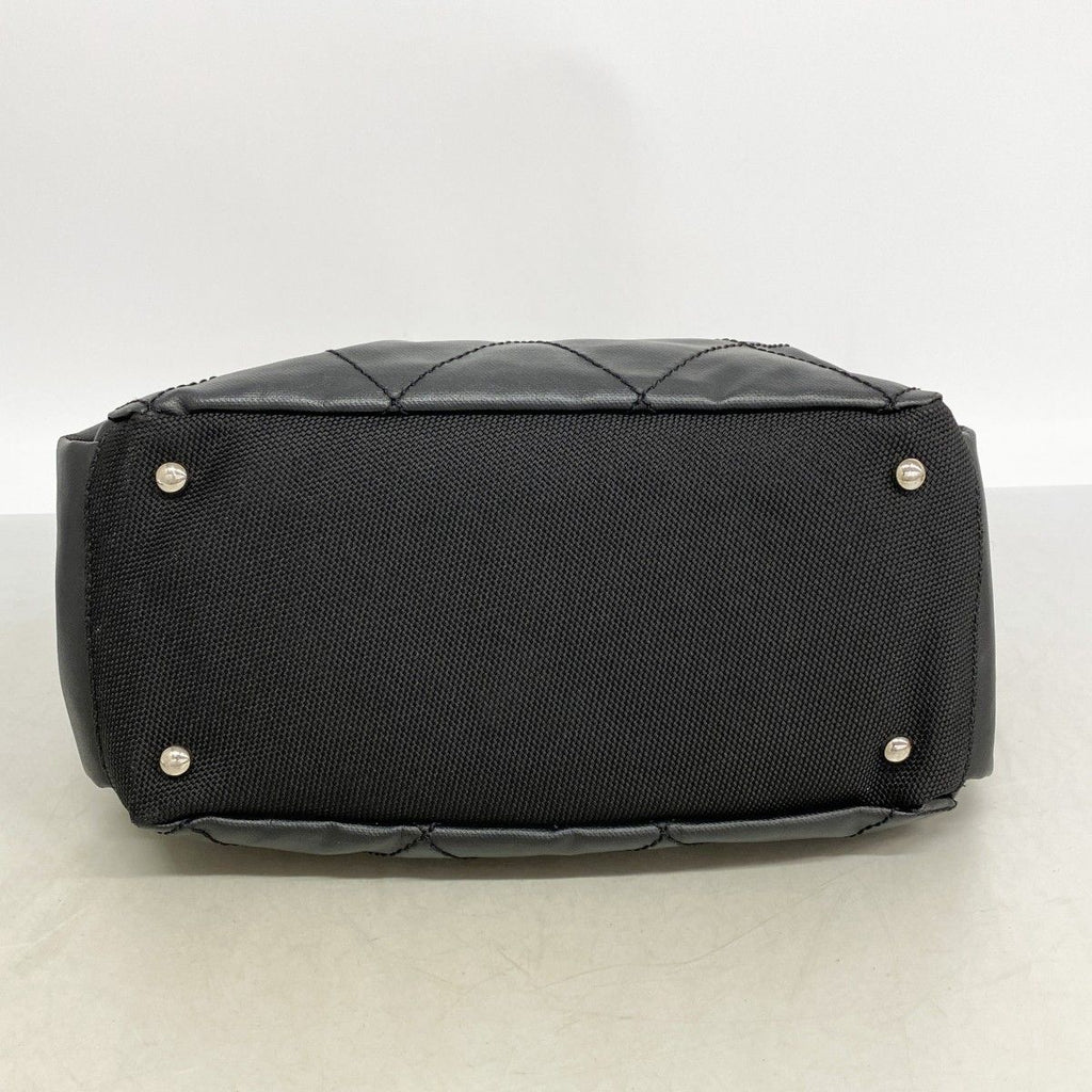 Chanel Shoulder Bag Paris Biarritz Canvas Black Silver — view 3
