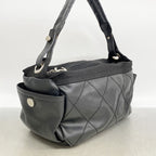 Chanel Shoulder Bag Paris Biarritz Canvas Black Silver — view 2
