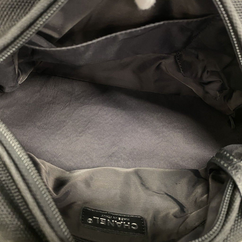 Chanel Shoulder Bag Paris Biarritz Canvas Black Silver — view 4