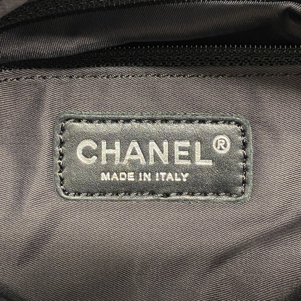 Chanel Shoulder Bag Paris Biarritz Canvas Black Silver — view 5