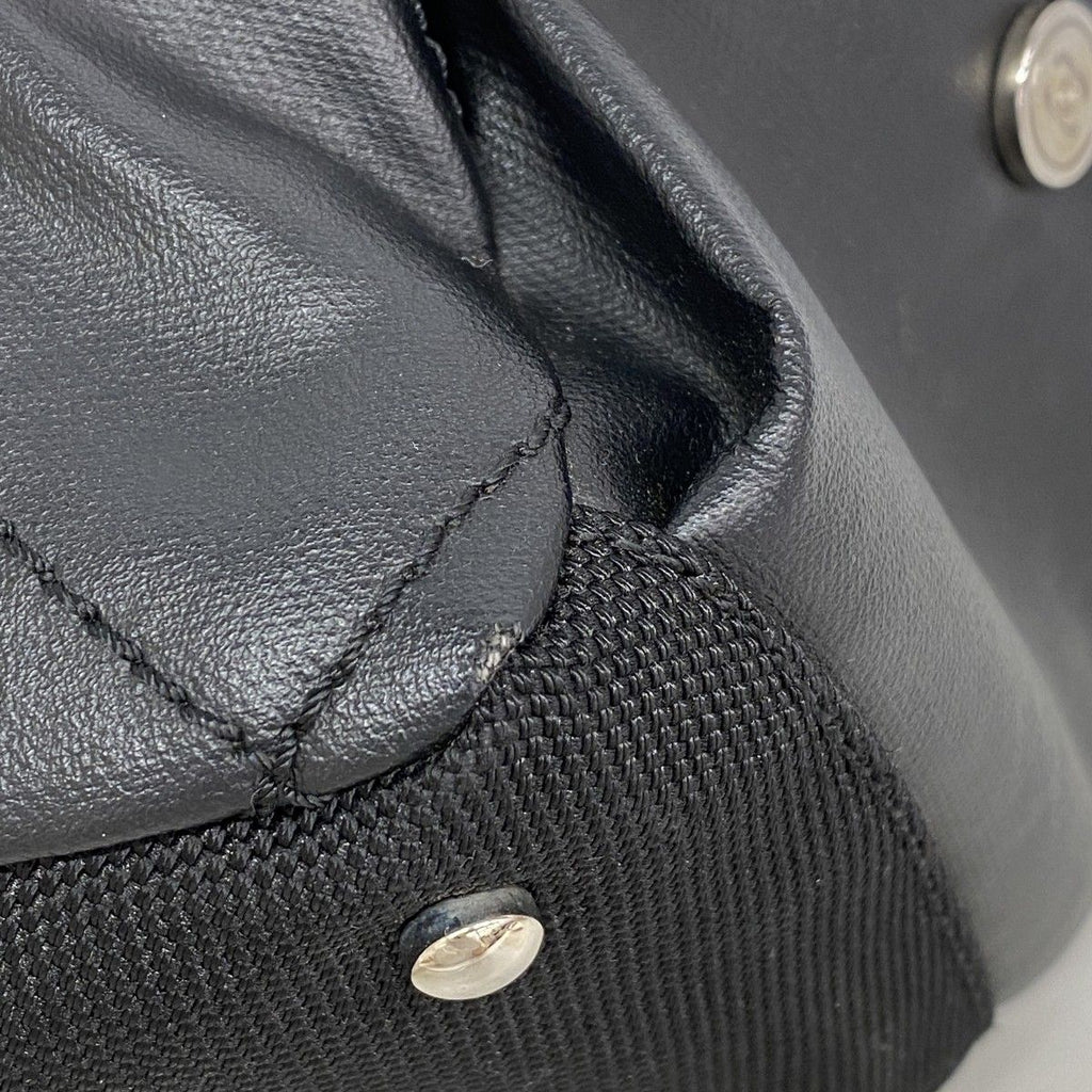 Chanel Shoulder Bag Paris Biarritz Canvas Black Silver — view 6