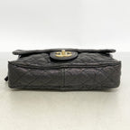 Chanel Shoulder Bag Quilted Caviar Leather Black Gold — view 3