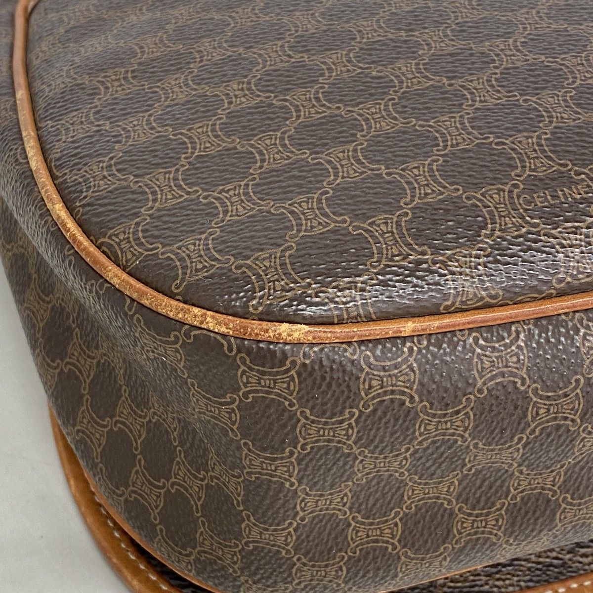 Celine Shoulder Bag Macadam Brown Gold — view 7