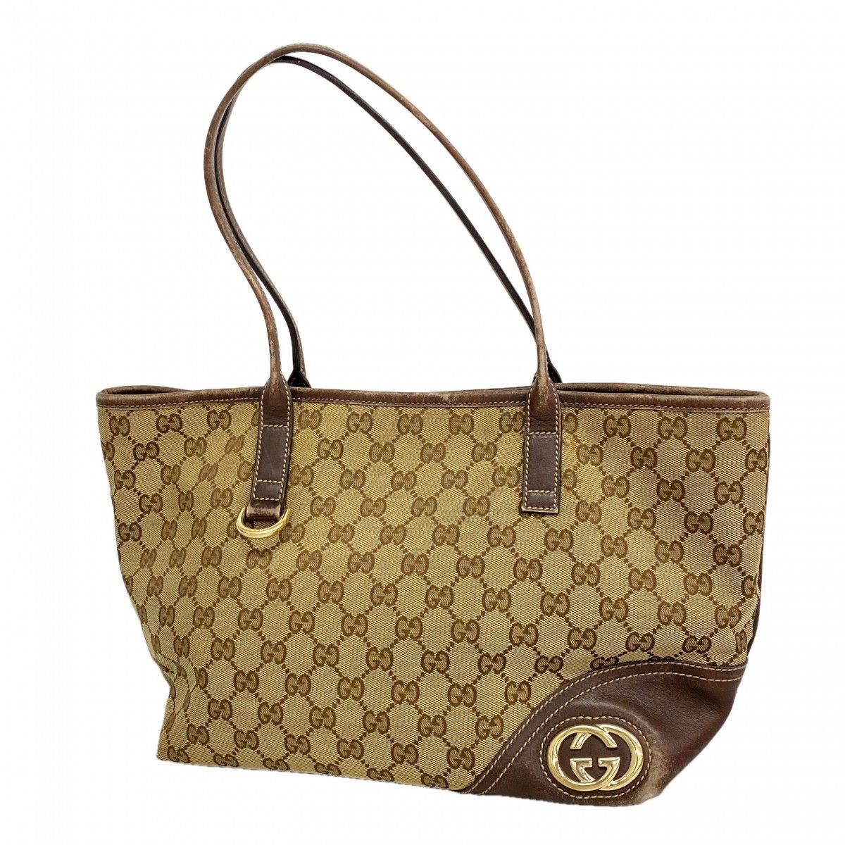 Gucci Tote GG Canvas Abbey Beige Gold